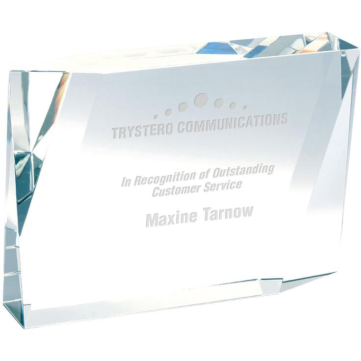 Beveled Rectangle Crystal Award