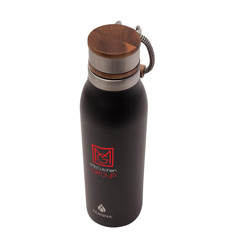 Manna&trade; 18 oz. Ascend Stainless Steel Water Bottle w/ Acacia Lid