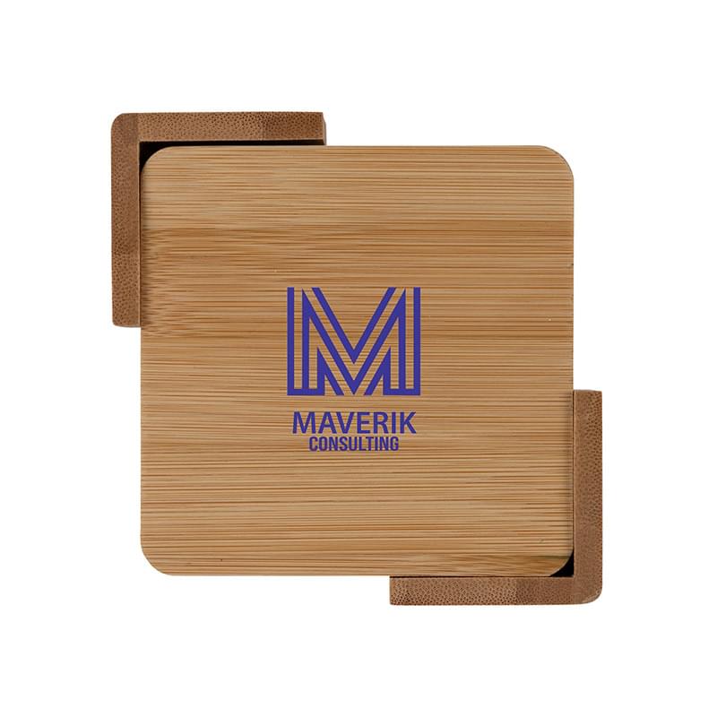 Brandon IV 4-Piece Bamboo Coaster Set