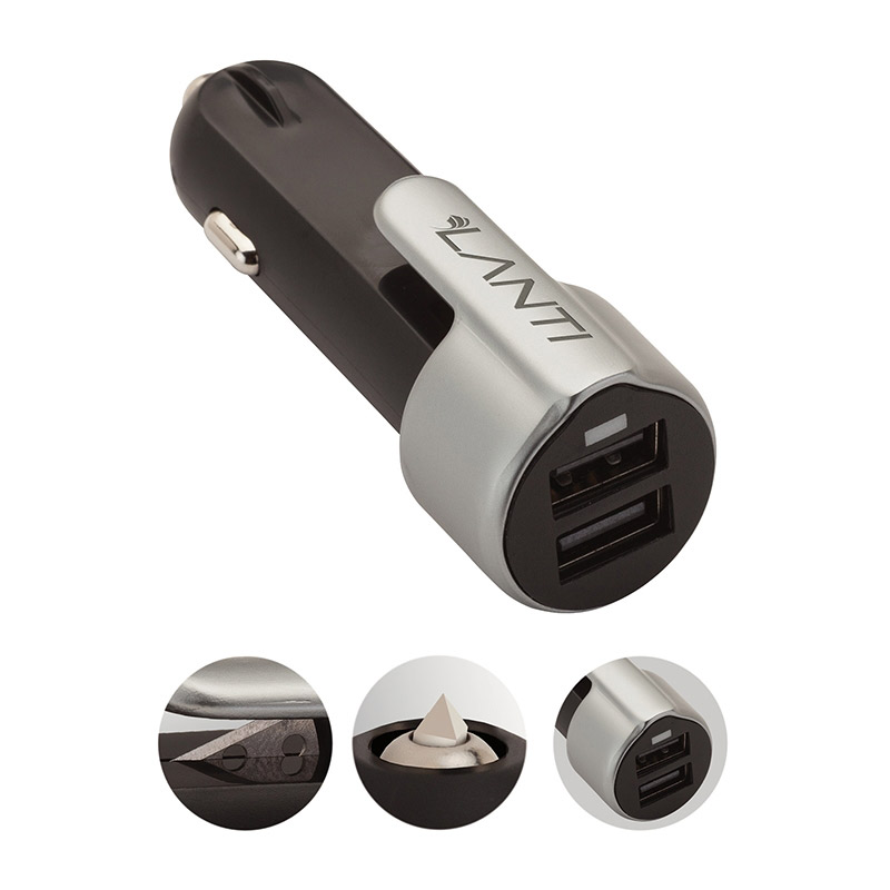 3-in-1 2.4A Dual USB Car Charger