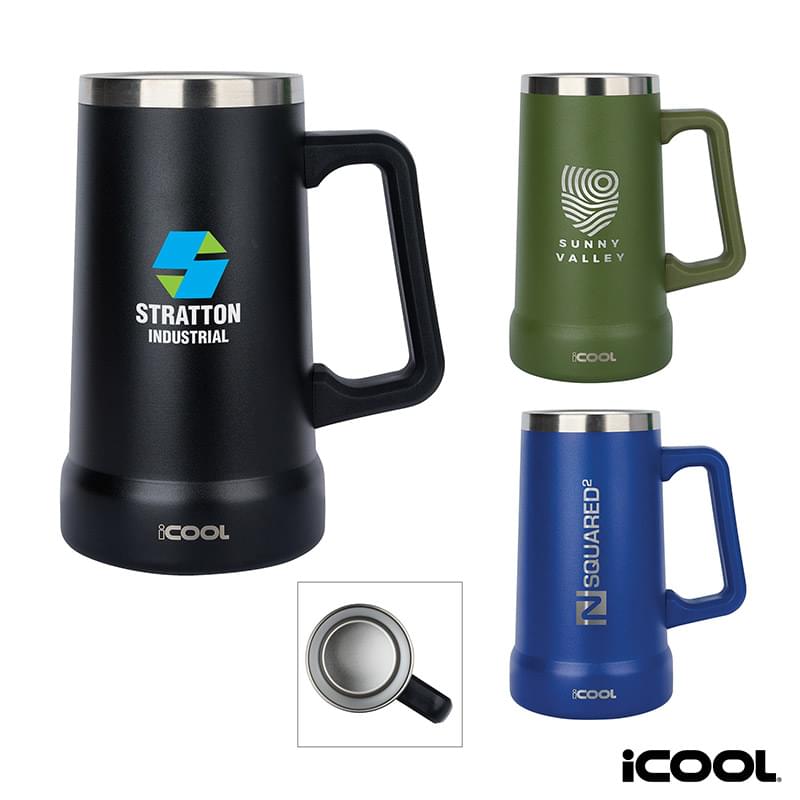 iCOOL® Breckenridge 24 oz. Double Wall Stainless Steel Beer Stein