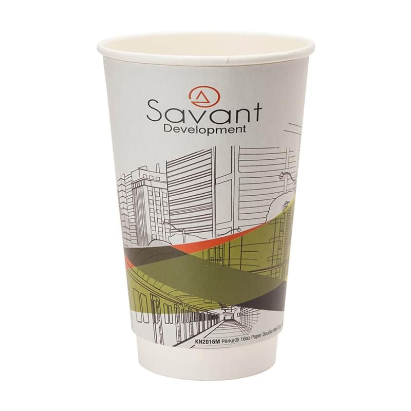 Përka® 16oz Double Wall Paper Coffee Cup