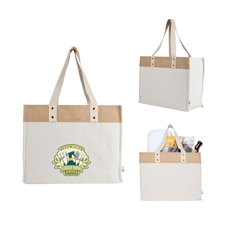 Sophia Canvas Tote With Jute Trim