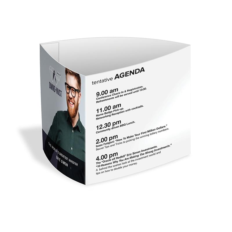 PaperSplash&trade; 5.5" x 5.5" 3-Sided Table Talker