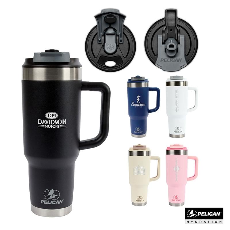 Pelican Porter™ Dual 40 oz. Dual Lid, Recycled Double Wall Stainless Steel Travel Tumbler