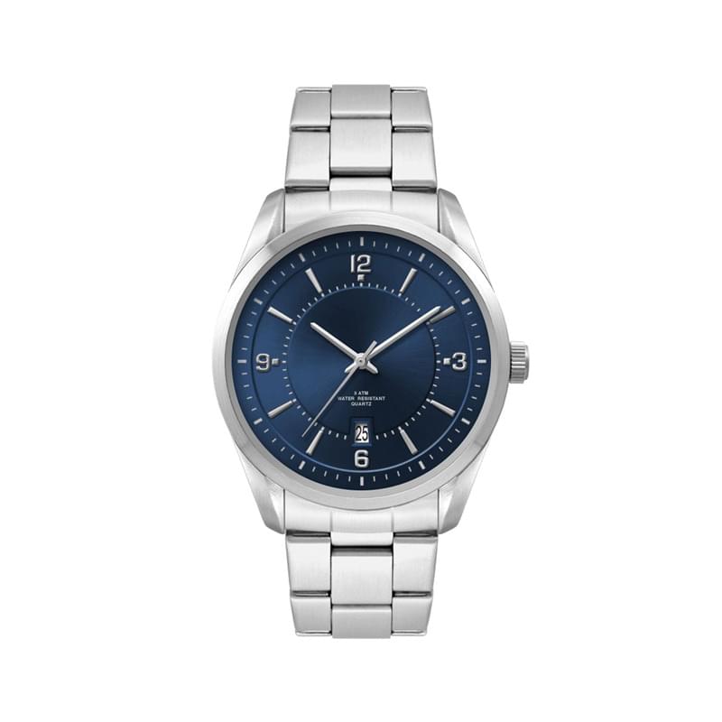 Men's Blue Dial 42mm Metal Case with Folded Steel Band