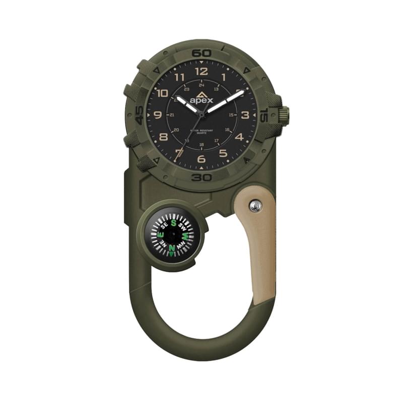 41MM, POCKET STYLE W/COMPASS & CARABINER, 3-HAND MVT