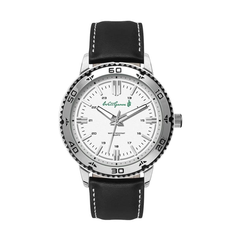 46MM, SILVER METAL CASE, 3-HAND MVT