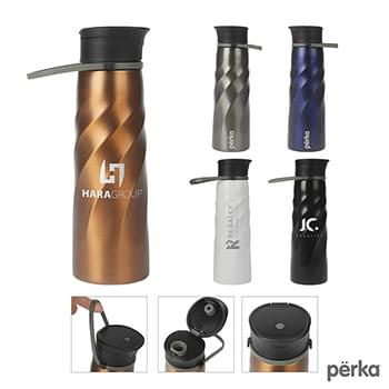 Perka® Tristan 34 oz./1L Single Wall Stainless Steel Sport Bottle