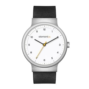 40MM METAL MATTE SILVER CASE, 3 HAND MVMT, WHITE DIAL, LEATHER STRAP, FLAT MINERAL CRYSTAL, 3 ATM WT